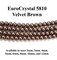 Velvet Brown EuroCrystal 5810 Round Pearls - 2mm, 3mm, 4mm, 5mm, 6mm, 8mm, 10mm, and 12mm - Strands - Made in Austria